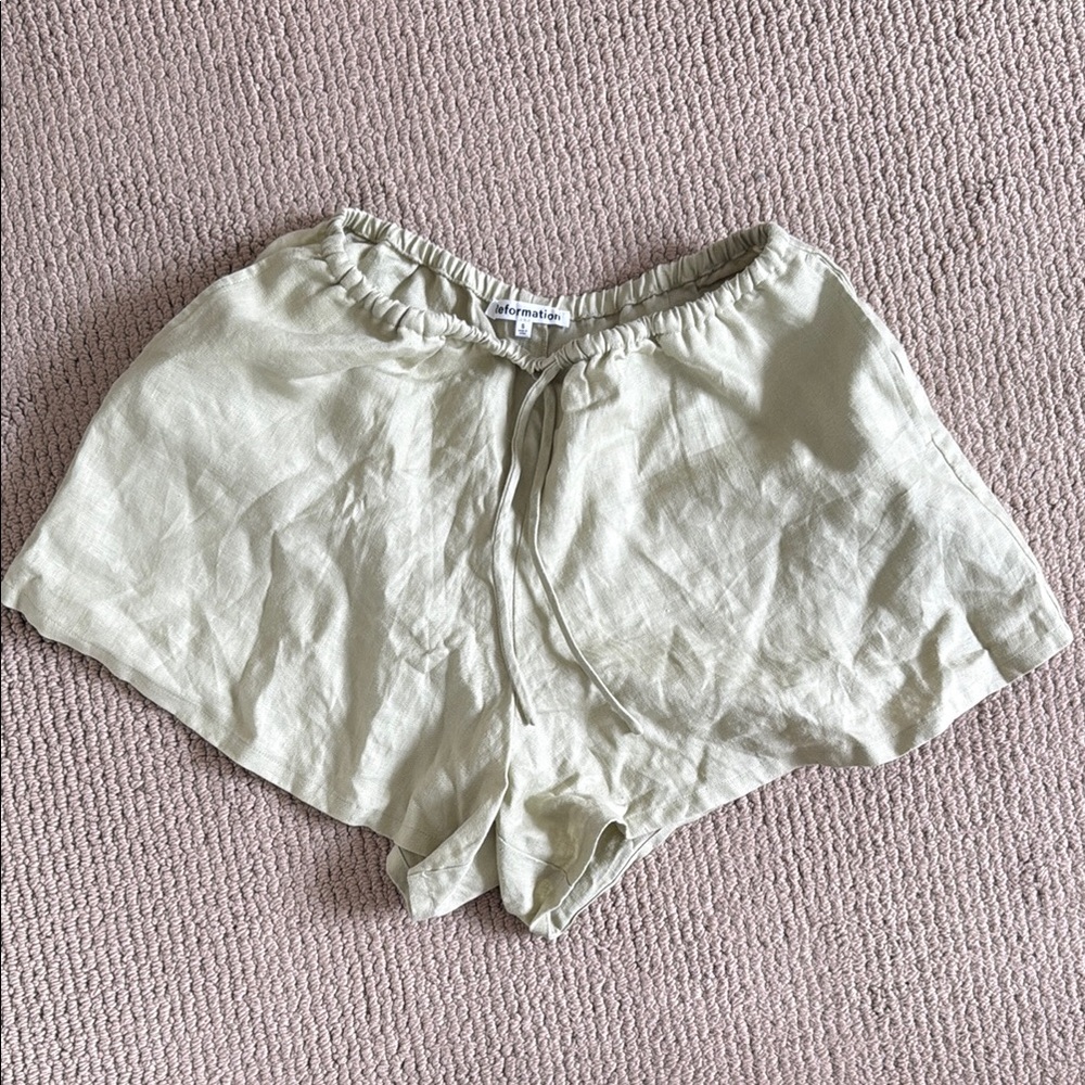 Reformation Zoey Linen Short, Size S, Light Green - Picture 2 of 5